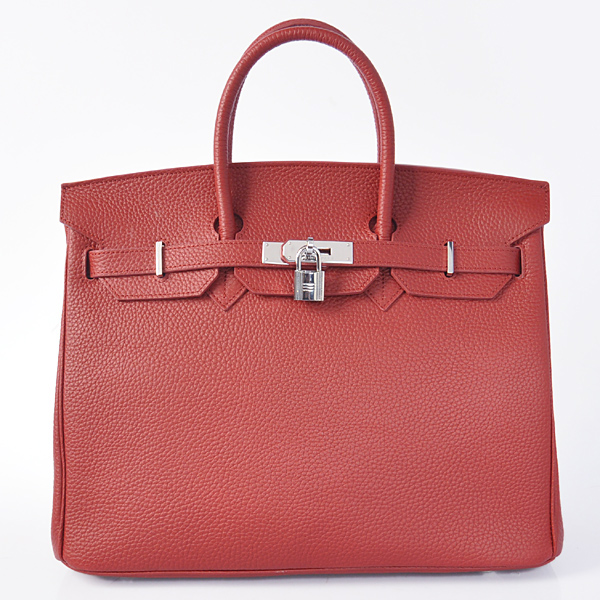 H35BLSS Hermes Birkin 35CM Bordeaux in pelle Clemence (argento)